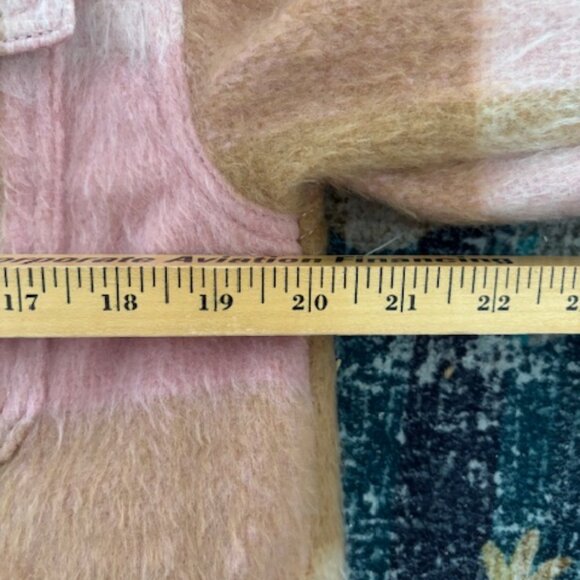 Old Navy NWOT Pink Plaid Wool Blend Heavy Oversized Shacket S - Picture 5 of 7